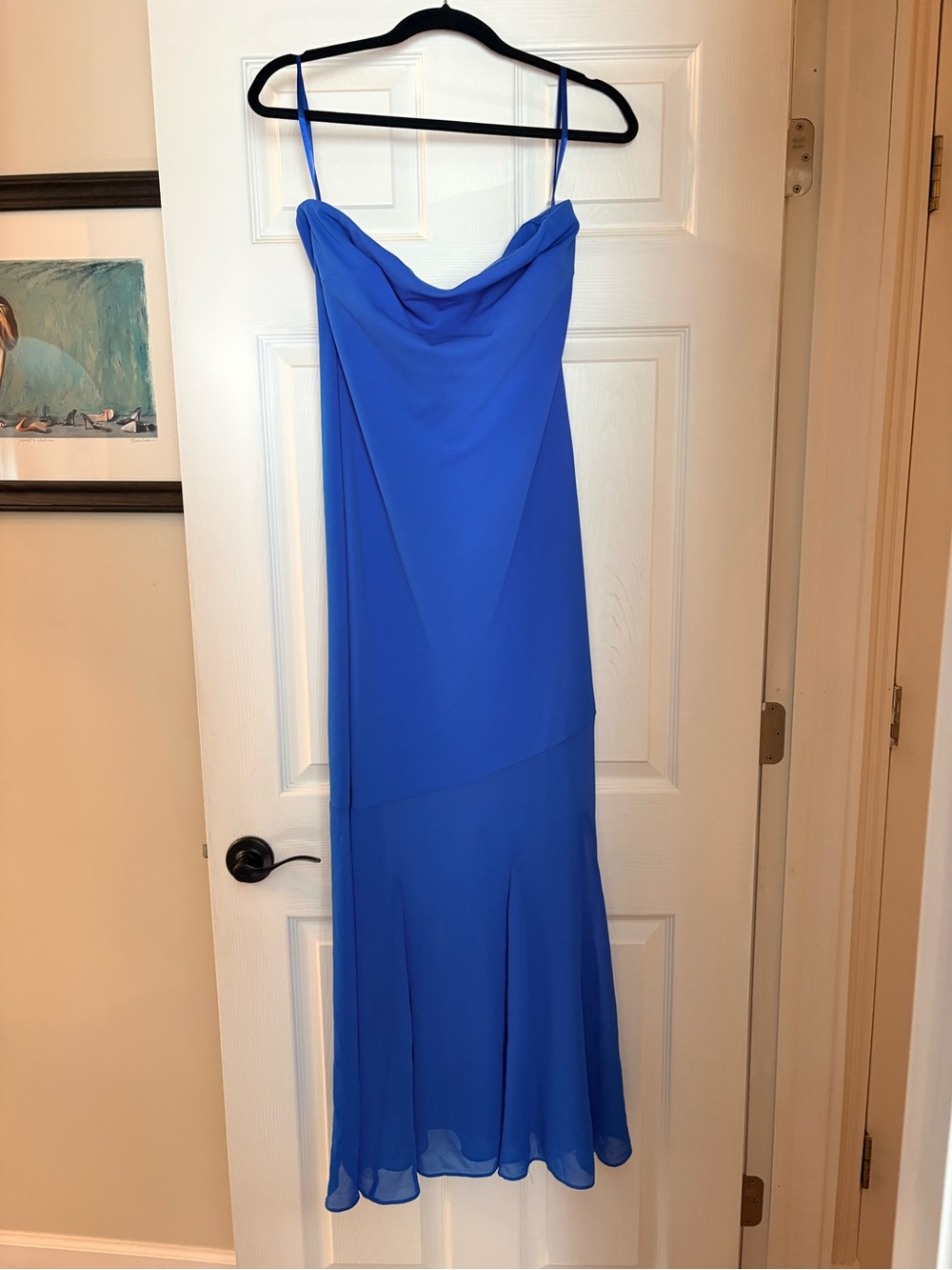 LOFT Royal Blue Strapless Midi Dress
